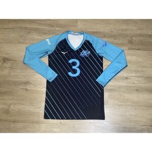 Mizuno Long Beach Volleyball Players LS Jersey Women's M Blue Black